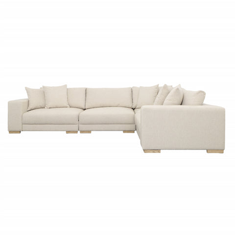 Estella Ecru and Natural Legs L-Shape Sectional