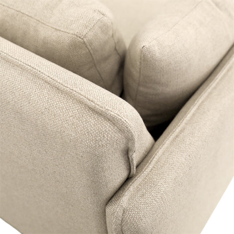 Aldous Light Taupe Basket Weave and Black Legs Sofa