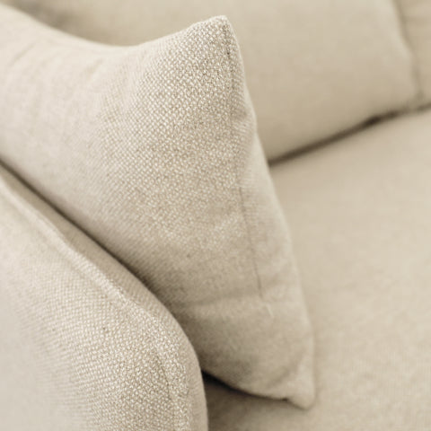 Aldous Light Taupe Basket Weave and Black Legs Sofa