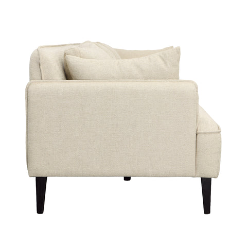 Aldous Light Taupe Basket Weave and Black Legs Sofa