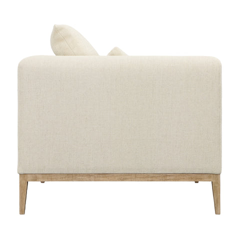Dalia Ecru and Natural Legs Sofa Chair