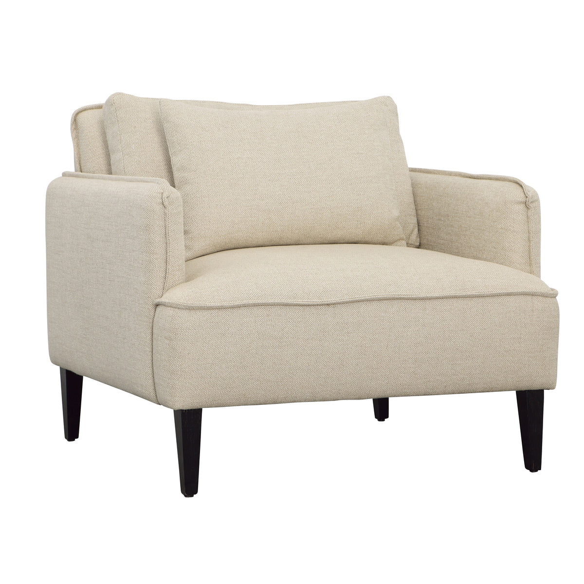 Aldous Light Taupe and Black Legs Sofa Chair