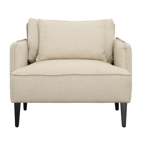 Aldous Light Taupe and Black Legs Sofa Chair