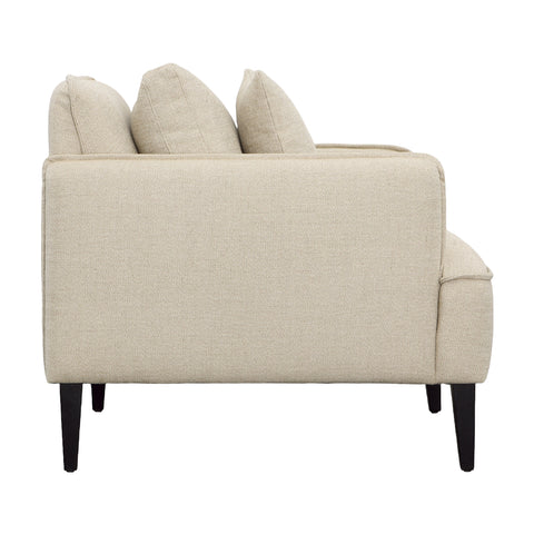 Aldous Light Taupe and Black Legs Sofa Chair