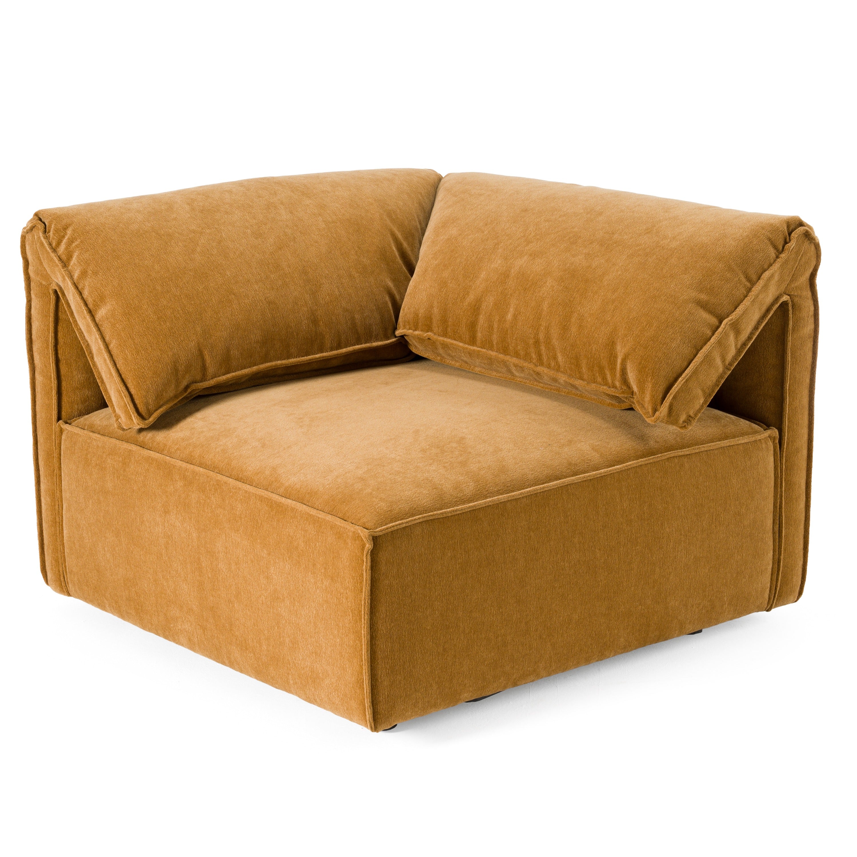 Divani Casa Gene Modern Ochre Fabric Modular Corner Sectional Seat Model VGSX-F6062-C-OCHRE