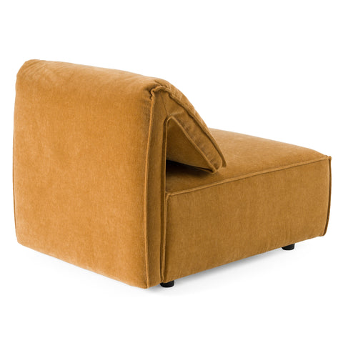 Divani Casa Gene Modern Ochre Fabric Modular Armless Sectional Seat Model VGSX-F6062-CHR-OCHRE