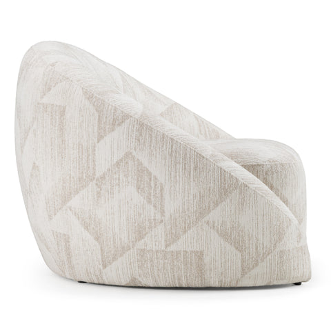 Divani Casa Gentle Modern Beige Pattern Fabric Accent Chair Model VGOD-ZW-24037-CHR-BGE