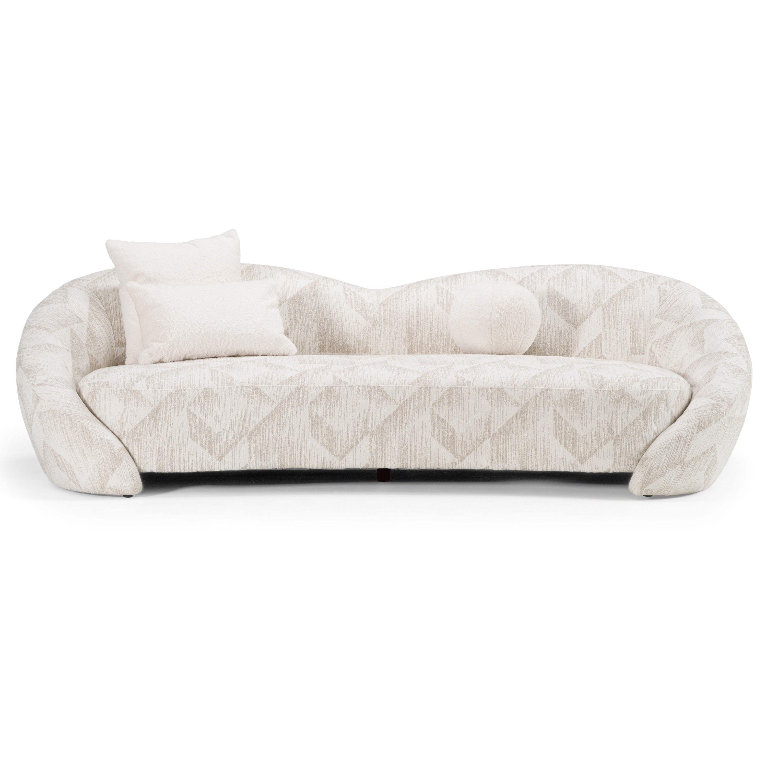 Divani Casa Gentle Modern Beige Pattern Fabric Sofa Model VGOD-ZW-24037-SOFA-BGE