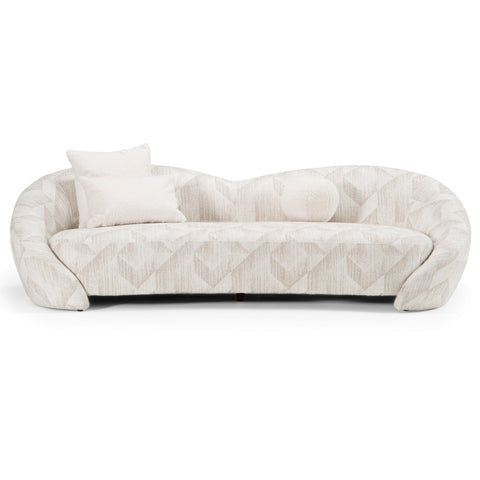 Divani Casa Gentle Modern Beige Pattern Fabric Sofa Model VGOD-ZW-24037-SOFA-BGE