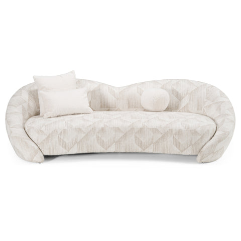 Divani Casa Gentle Modern Beige Pattern Fabric Sofa Model VGOD-ZW-24037-SOFA-BGE