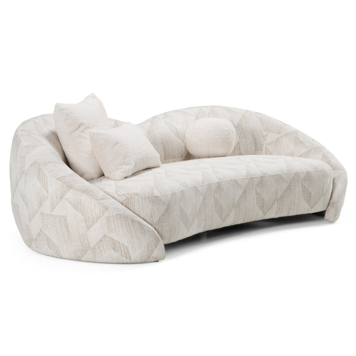 Divani Casa Gentle Modern Beige Pattern Fabric Sofa Model VGOD-ZW-24037-SOFA-BGE