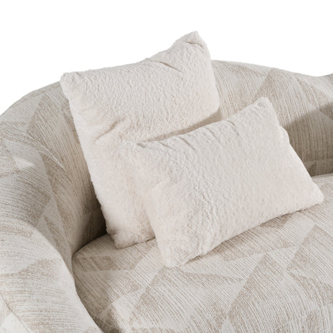 Divani Casa Gentle Modern Beige Pattern Fabric Sofa Model VGOD-ZW-24037-SOFA-BGE