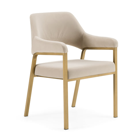 Modrest George Modern Beige Fabric & Antique Brass Dining Chair Model VGGA-GA-6218CH-1-BGE