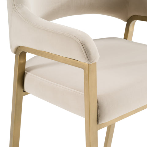 Modrest George Modern Beige Fabric & Antique Brass Counter Chair Model VGGA-GA-6218CH-C-BGE