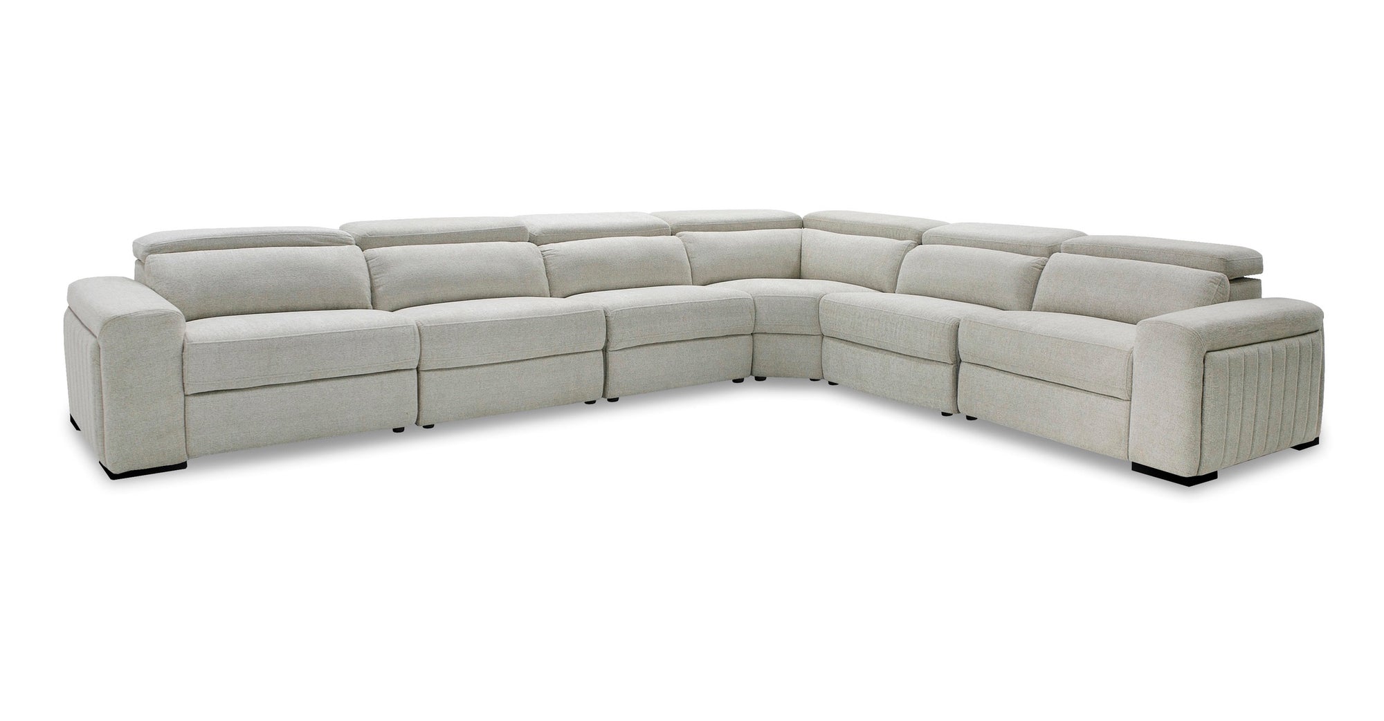 Divani Casa Gering Modern Beige Fabric Sectional With 2 Power Recliners Model VGMB-R191-P2-SECT-BGE