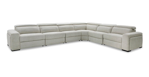 Divani Casa Gering Modern Beige Fabric Sectional With 2 Power Recliners Model VGMB-R191-P2-SECT-BGE