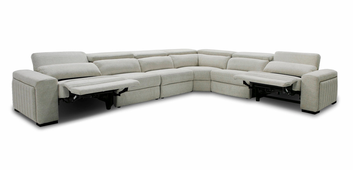 Divani Casa Gering Modern Beige Fabric Sectional With 2 Power Recliners Model VGMB-R191-P2-SECT-BGE