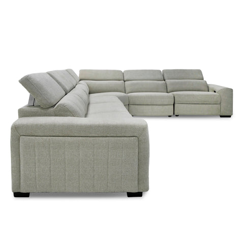 Divani Casa Gering Modern Beige Fabric Sectional With 2 Power Recliners Model VGMB-R191-P2-SECT-BGE