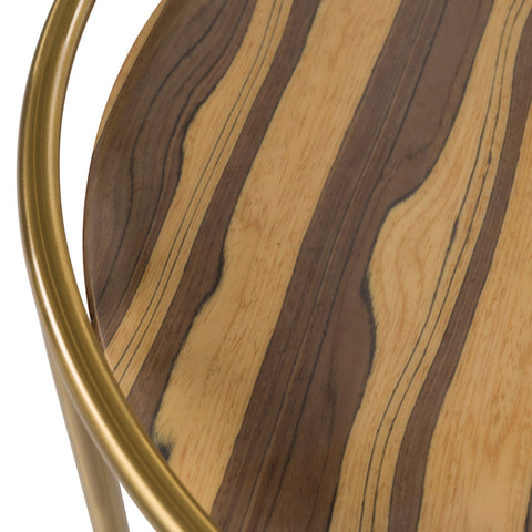 Modrest Gilcrest Glam Brown And Gold Marble End Table Model VGODLZ-199E