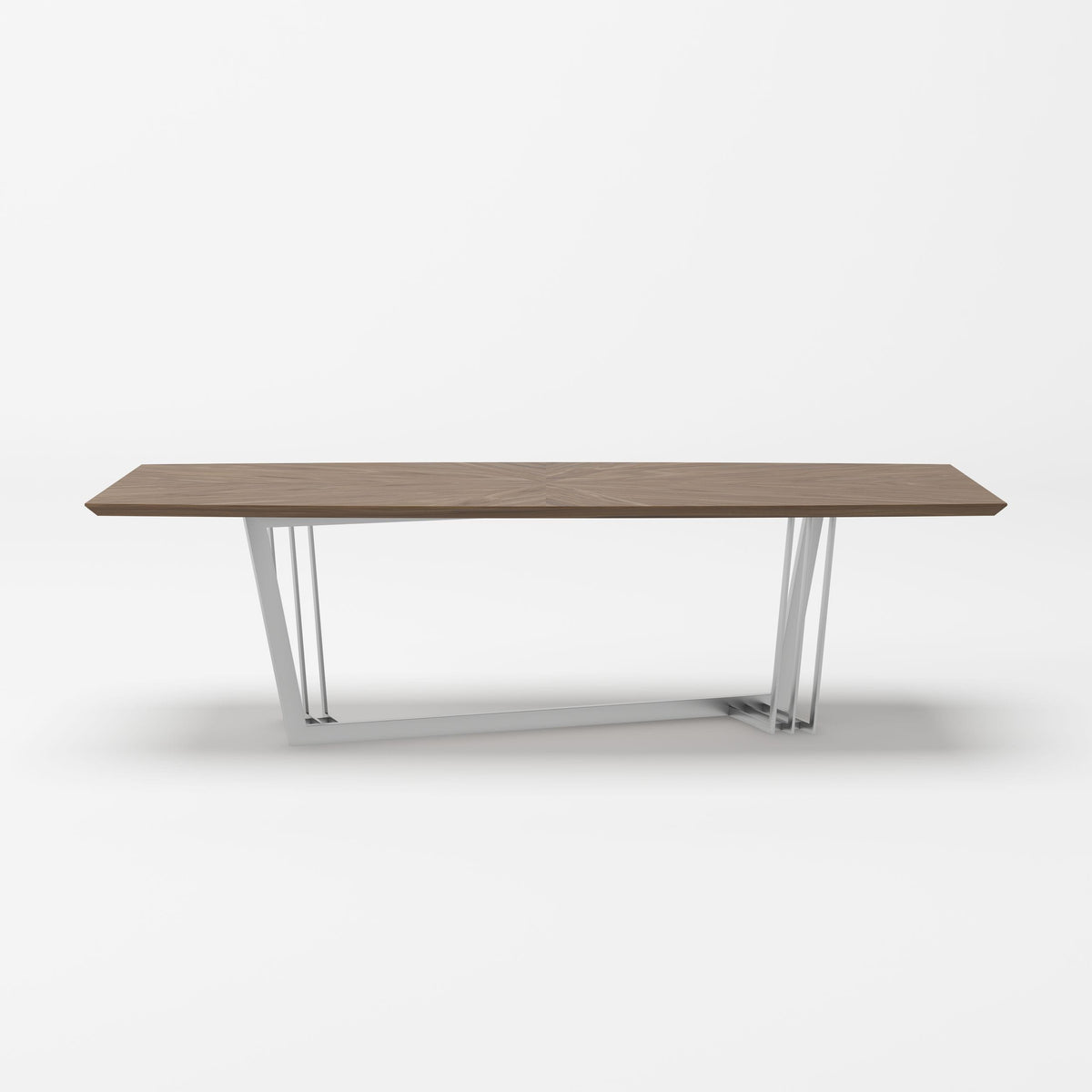 Modrest Gilroy Modern Walnut & Stainless Steel Dining Table Model VGBBMI2003T-WAL-DT