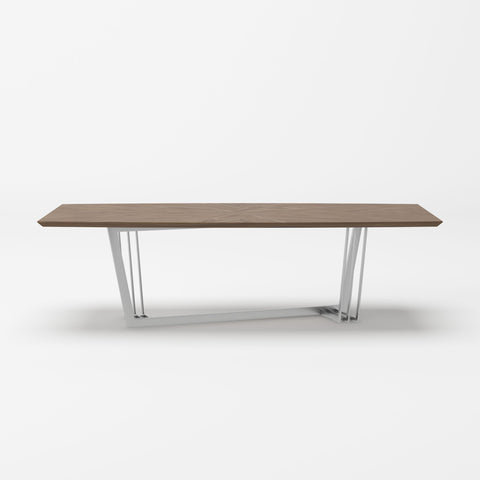Modrest Gilroy Modern Walnut & Stainless Steel Dining Table Model VGBBMI2003T-WAL-DT