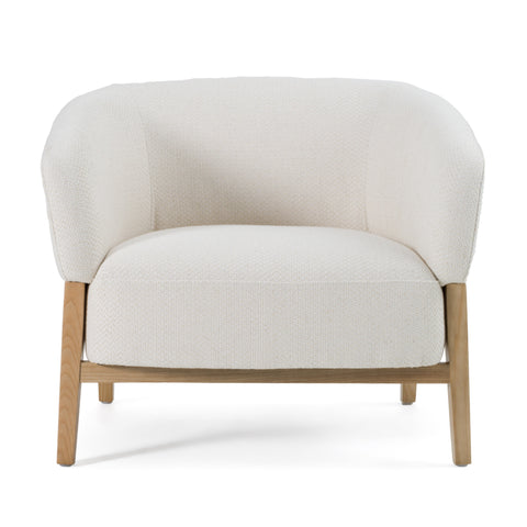 Divani Casa Giselle Mid Century Modern Off White Fabric Accent Chair Model VGKK-KF.A2087-NAT