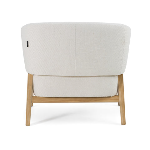 Divani Casa Giselle Mid Century Modern Off White Fabric Accent Chair Model VGKK-KF.A2087-NAT