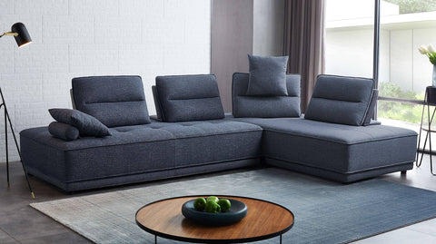 Divani Casa Glendale Modern Blue Fabric Modular Sectional Sofa Model VGMBMB-1907-BLU