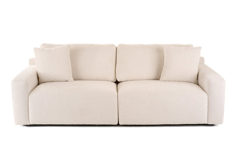 Divani Casa Gloria Modern White Fabric Sofa Model VGSX-22052-SOFA-PRL