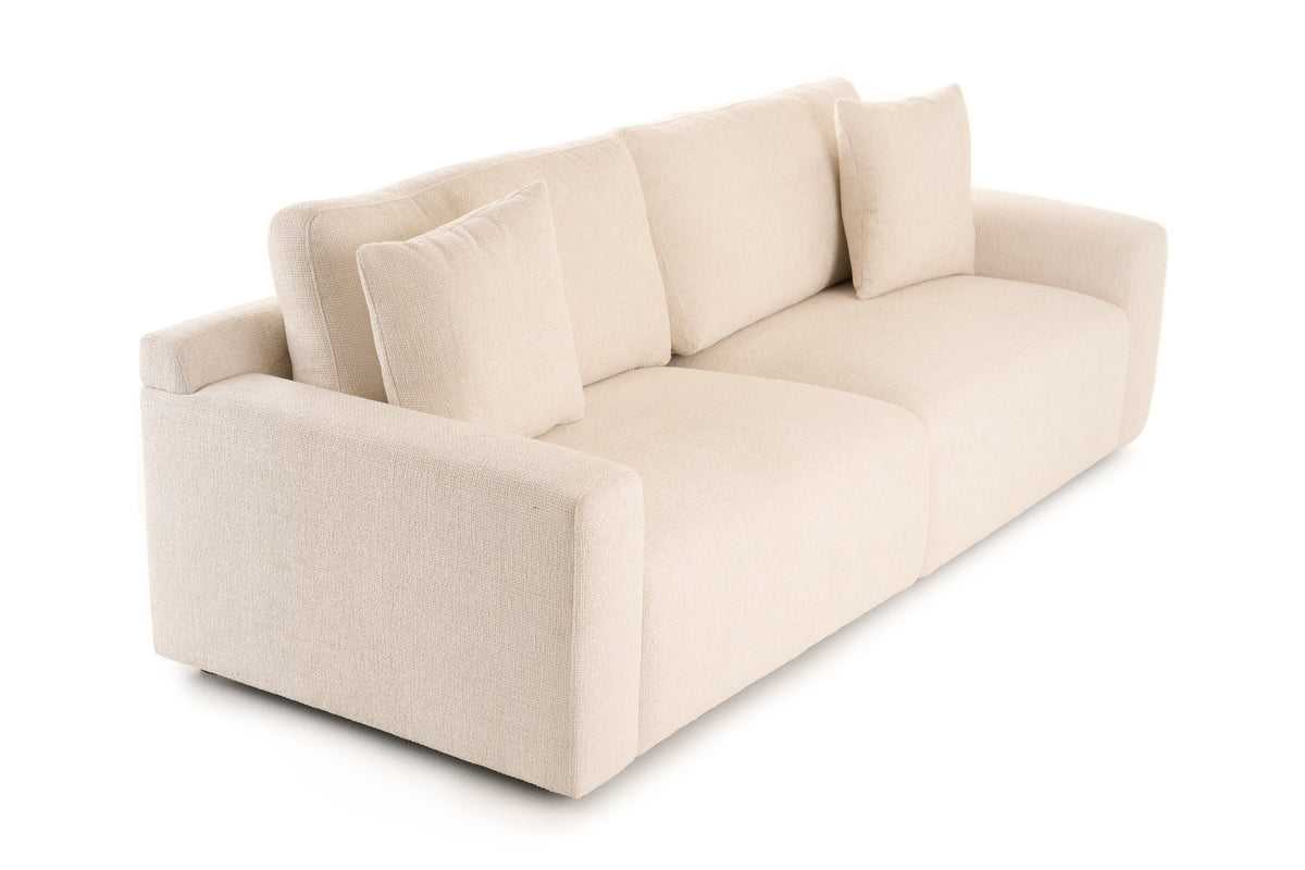Divani Casa Gloria Modern White Fabric Sofa Model VGSX-22052-SOFA-PRL