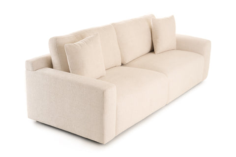 Divani Casa Gloria Modern White Fabric Sofa Model VGSX-22052-SOFA-PRL