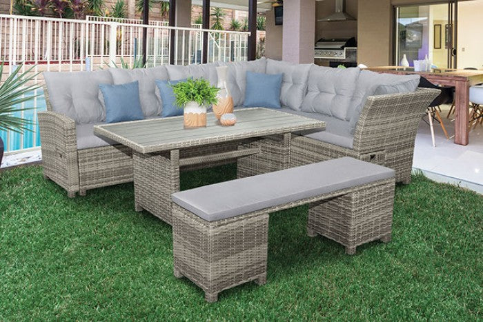 Malia 5 Pc. Sectional Set W/ Bench Model Gm-1002-5Pk-Ottoman By Furniture Of America 