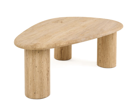 Modrest Gracemont Modern Travertine Marble Freeform Coffee Table Model VGBR-SBA-4962