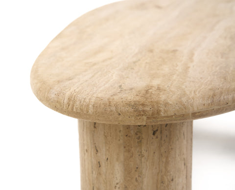 Modrest Gracemont Modern Travertine Marble Freeform Coffee Table Model VGBR-SBA-4962