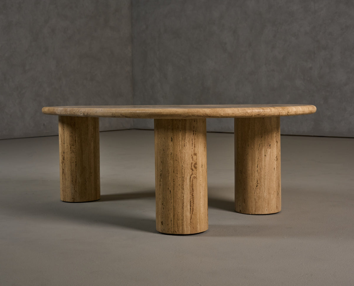 Modrest Gracemont Modern Travertine Marble Freeform Coffee Table Model VGBR-SBA-4962