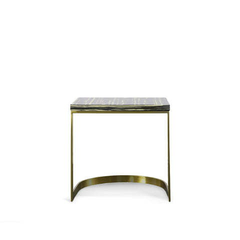 Modrest Greely Glam Black And Gold Marble End Table Model VGODLZ-178E
