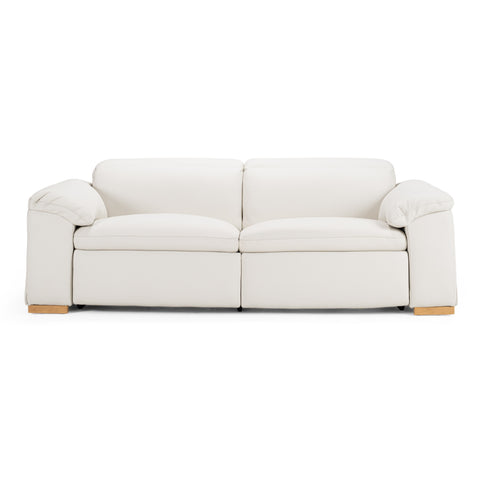 Divani Casa Gregory Modern Off White Leather Sofa With 2 Recliners Model VGKV-KM.6368-SOFA-OFF