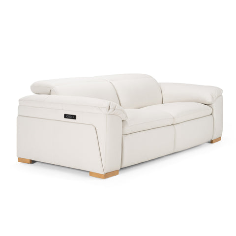 Divani Casa Gregory Modern Off White Leather Sofa With 2 Recliners Model VGKV-KM.6368-SOFA-OFF