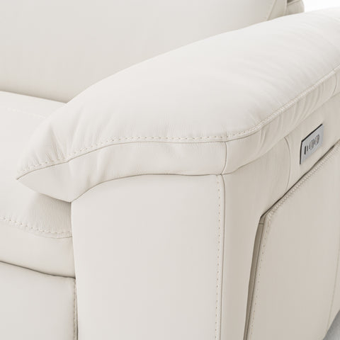 Divani Casa Gregory Modern Off White Leather Sofa With 2 Recliners Model VGKV-KM.6368-SOFA-OFF