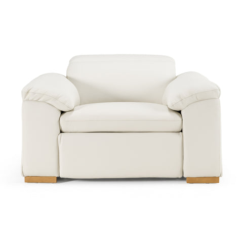 Divani Casa Gregory Modern Off White Leather Recliner Chair Model VGKV-KM.6368-CHR-OFF