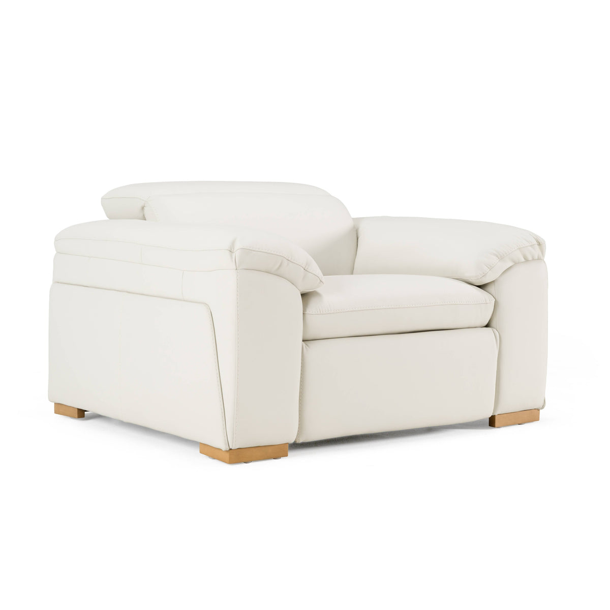 Divani Casa Gregory Modern Off White Leather Recliner Chair Model VGKV-KM.6368-CHR-OFF