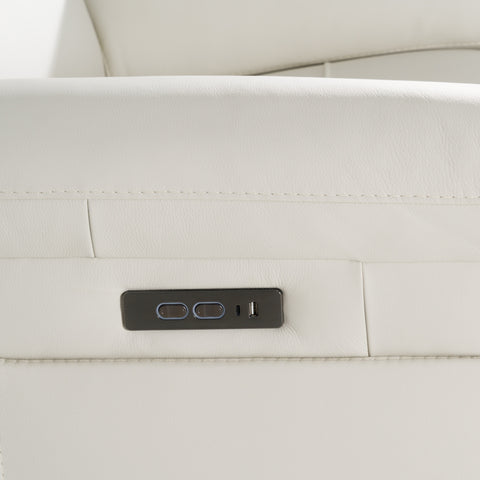 Divani Casa Gregory Modern Off White Leather Recliner Chair Model VGKV-KM.6368-CHR-OFF