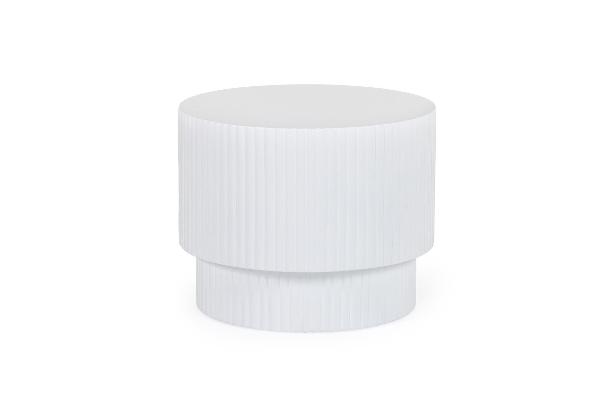 Modrest Gruver Modern White Concrete End Table Model VGGR-674650-WHT