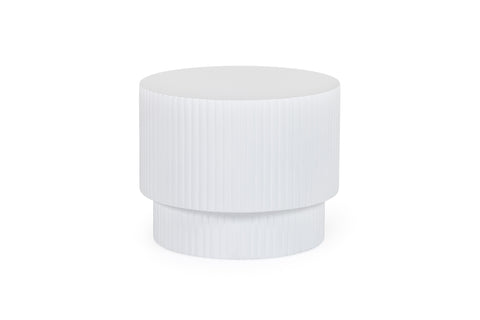 Modrest Gruver Modern White Concrete End Table Model VGGR-674650-WHT