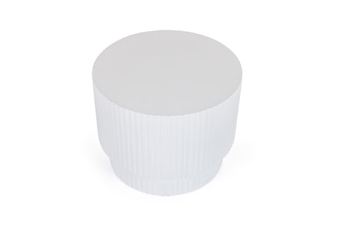 Modrest Gruver Modern White Concrete End Table Model VGGR-674650-WHT