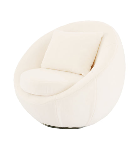 Modrest Gypsum Modern White Swivel Accent Chair Model VGMFOC-284-WHT-CH