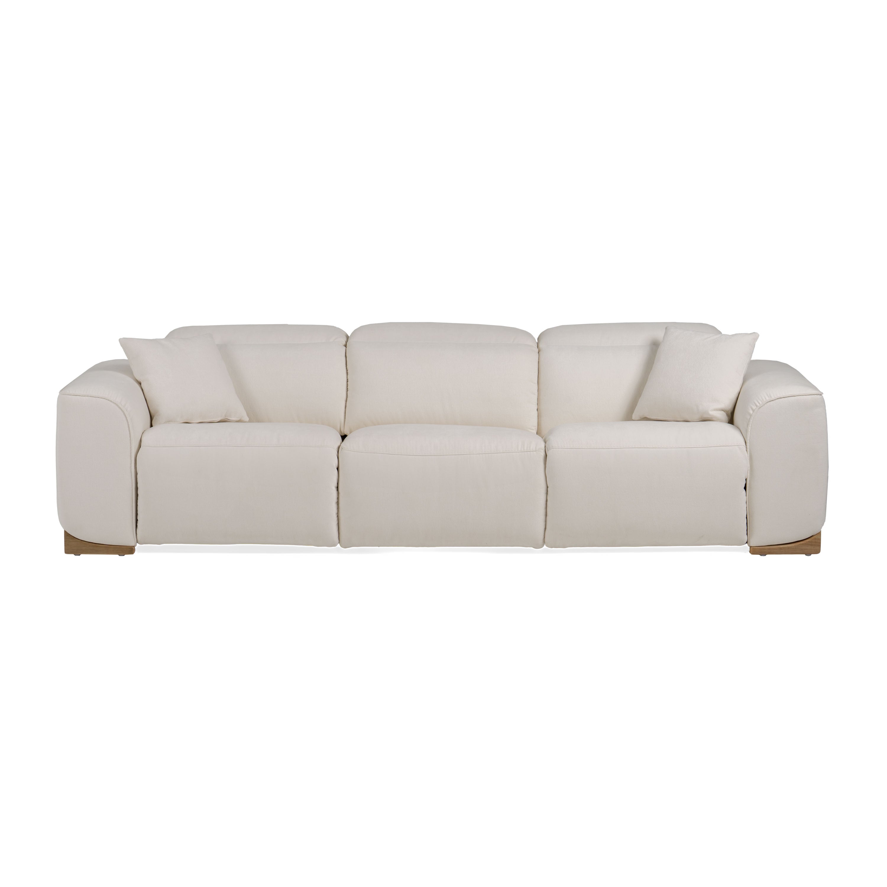 Divani Casa Hagerty Modern Off White Fabric Sofa With 2 Power Recliners Model VGKV-KM.6035-OW
