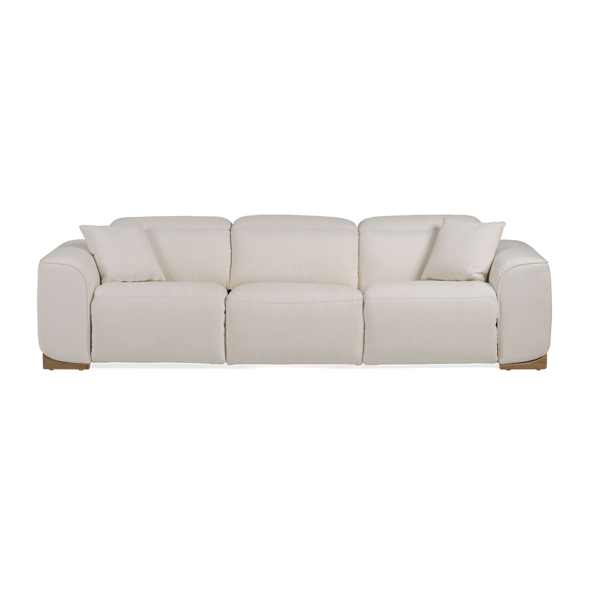 Divani Casa Hagerty Modern Off White Fabric Sofa With 2 Power Recliners Model VGKV-KM.6035-OW