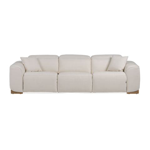 Divani Casa Hagerty Modern Off White Fabric Sofa With 2 Power Recliners Model VGKV-KM.6035-OW