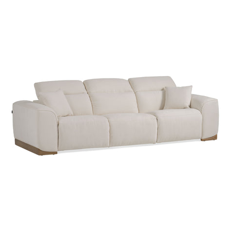 Divani Casa Hagerty Modern Off White Fabric Sofa With 2 Power Recliners Model VGKV-KM.6035-OW